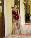 Sr 1699 Faux Georgette Embroidery Work Top With Sharara Dupatta Exporters In India